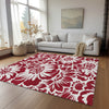 Piper Looms Chantille Floral ACN551 Burgundy Area Rug