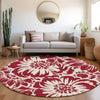 Piper Looms Chantille Floral ACN551 Burgundy Area Rug