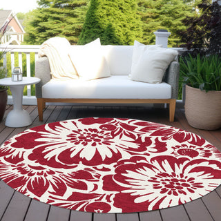 Piper Looms Chantille Floral ACN551 Burgundy Area Rug