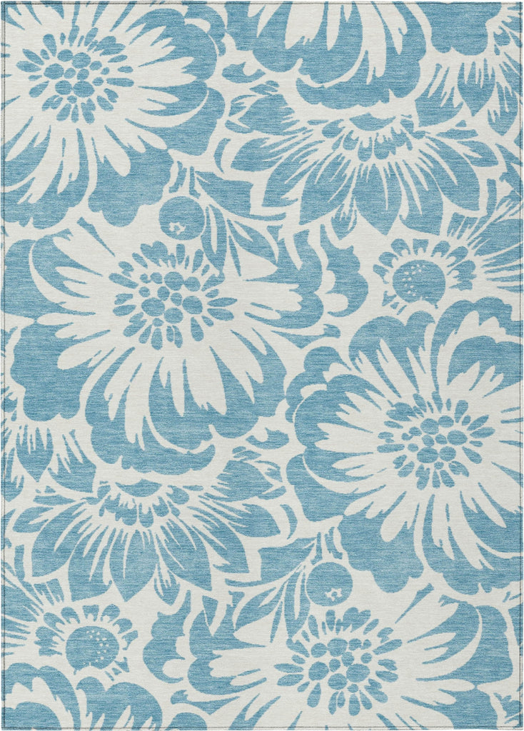 Piper Looms Chantille Floral ACN551 Denim Area Rug