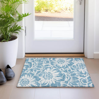 Piper Looms Chantille Floral ACN551 Denim Area Rug