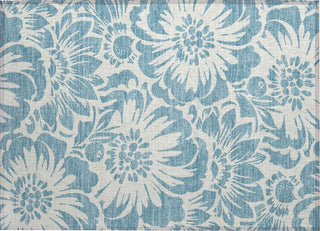 Piper Looms Chantille Floral ACN551 Denim Area Rug