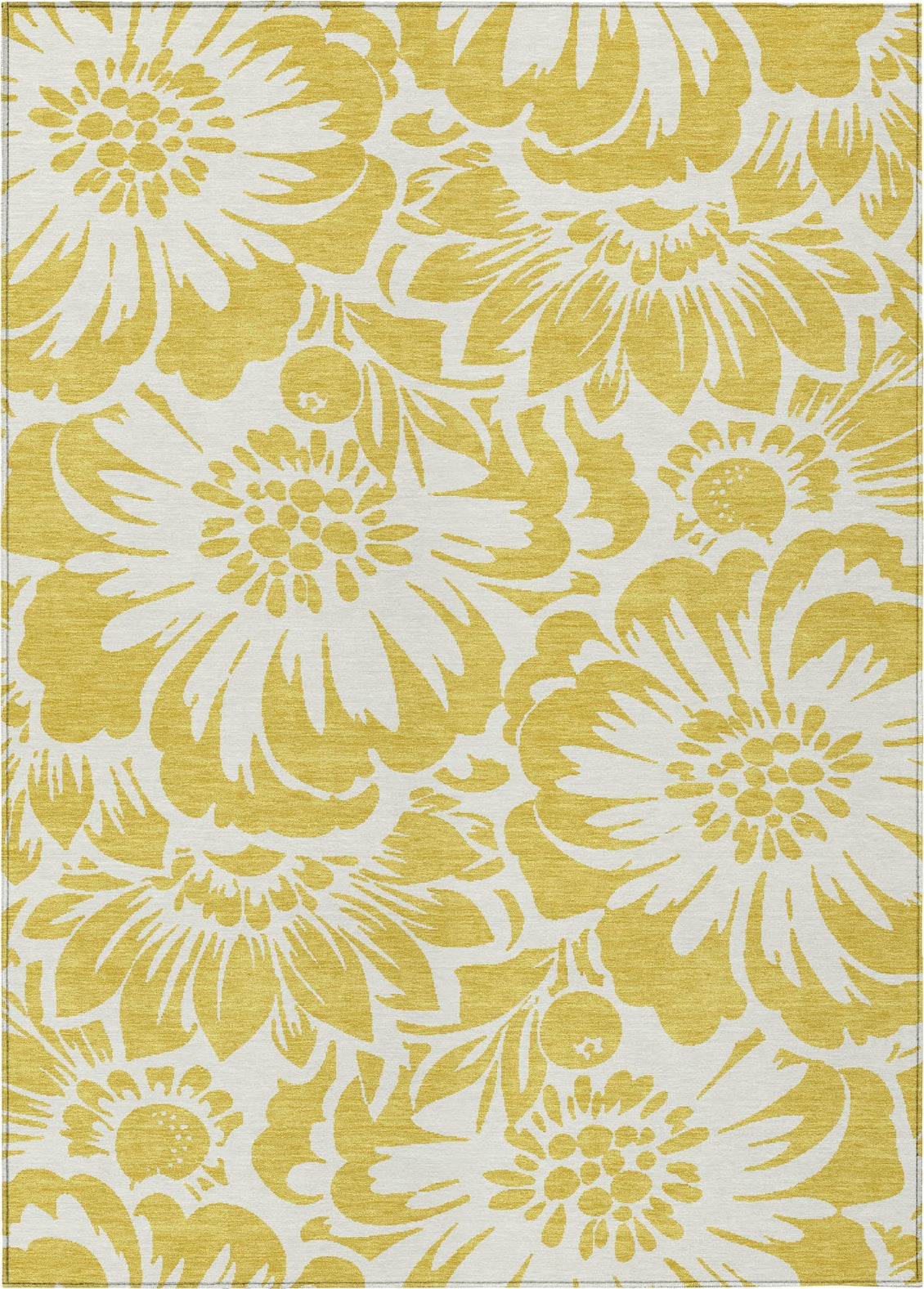 Piper Looms Chantille Floral ACN551 Gold Area Rug