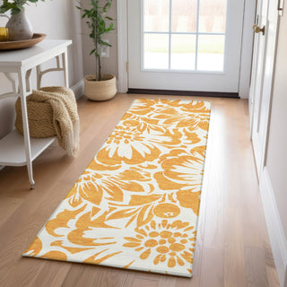 Piper Looms Chantille Floral ACN551 Orange Area Rug