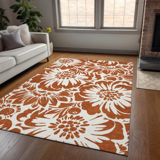 Piper Looms Chantille Floral ACN551 Paprika Area Rug