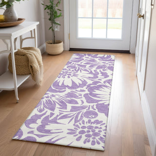 Piper Looms Chantille Floral ACN551 Purple Area Rug