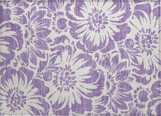 Piper Looms Chantille Floral ACN551 Purple Area Rug