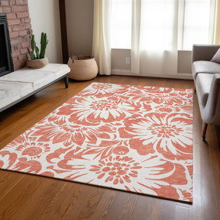 Piper Looms Chantille Floral ACN551 Salmon Area Rug