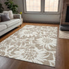 Piper Looms Chantille Floral ACN551 Taupe Area Rug