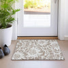 Piper Looms Chantille Floral ACN551 Taupe Area Rug