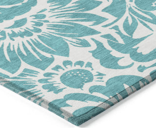 Piper Looms Chantille Floral ACN551 Teal Area Rug