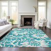 Piper Looms Chantille Floral ACN551 Teal Area Rug