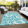 Piper Looms Chantille Floral ACN551 Teal Area Rug