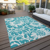 Piper Looms Chantille Floral ACN551 Teal Area Rug