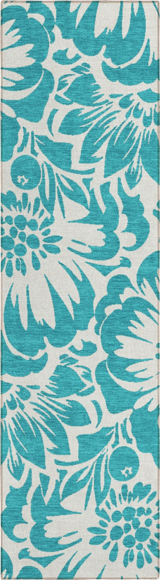 Piper Looms Chantille Floral ACN551 Teal Area Rug