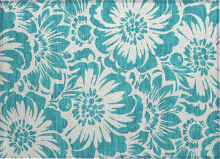 Piper Looms Chantille Floral ACN551 Teal Area Rug