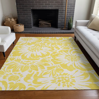 Piper Looms Chantille Floral ACN551 Yellow Area Rug