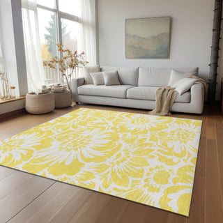 Piper Looms Chantille Floral ACN551 Yellow Area Rug