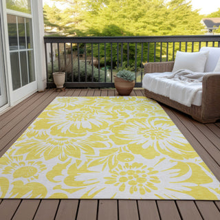 Piper Looms Chantille Floral ACN551 Yellow Area Rug