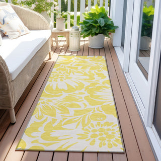 Piper Looms Chantille Floral ACN551 Yellow Area Rug