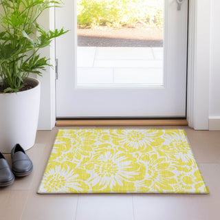 Piper Looms Chantille Floral ACN551 Yellow Area Rug