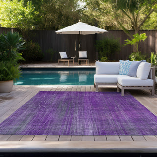 Piper Looms Chantille Stripes ACN552 Purple Area Rug