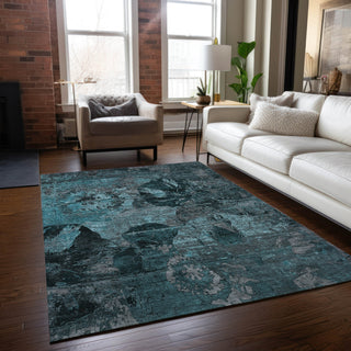 Piper Looms Chantille Organic ACN555 Teal Area Rug