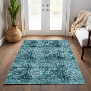 Piper Looms Chantille Organic ACN557 Teal Area Rug