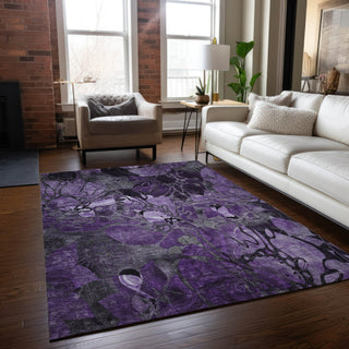 Piper Looms Chantille Floral ACN558 Purple Area Rug