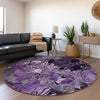Piper Looms Chantille Floral ACN558 Purple Area Rug
