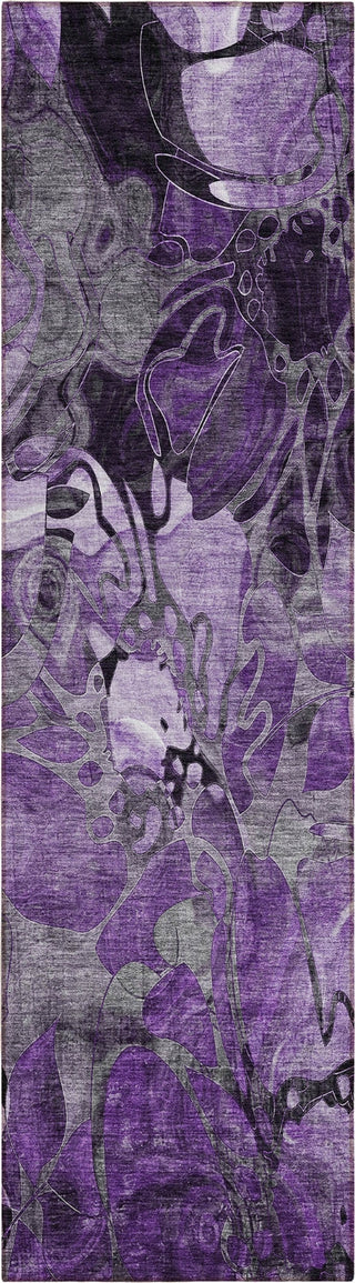 Piper Looms Chantille Floral ACN558 Purple Area Rug