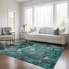 Piper Looms Chantille Floral ACN558 Teal Area Rug