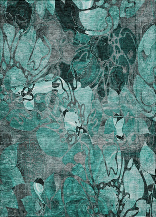 Piper Looms Chantille Floral ACN558 Teal Area Rug