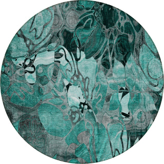 Piper Looms Chantille Floral ACN558 Teal Area Rug