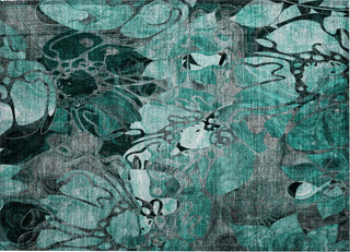 Piper Looms Chantille Floral ACN558 Teal Area Rug