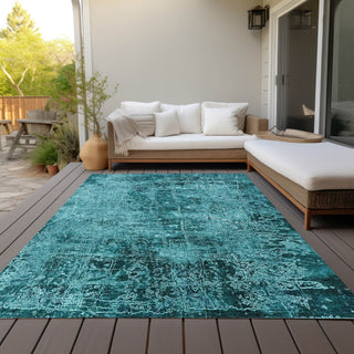 Piper Looms Chantille Organic ACN559 Teal Area Rug