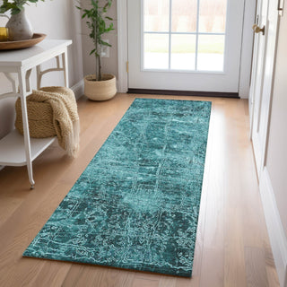 Piper Looms Chantille Organic ACN559 Teal Area Rug