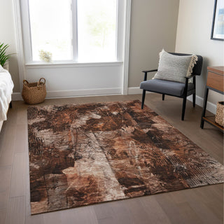 Piper Looms Chantille Floral ACN560 Paprika Area Rug