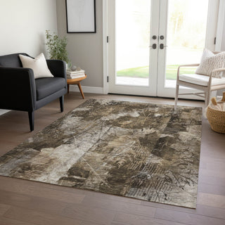 Piper Looms Chantille Floral ACN560 Taupe Area Rug