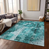 Piper Looms Chantille Floral ACN560 Teal Area Rug