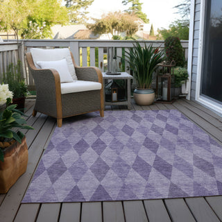 Piper Looms Chantille Geometric ACN561 Purple Area Rug