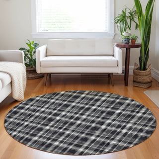 Piper Looms Chantille Plaid ACN563 Black Area Rug