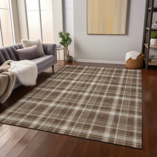 Piper Looms Chantille Plaid ACN563 Chocolate Area Rug