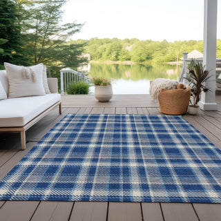 Piper Looms Chantille Plaid ACN563 Navy Area Rug