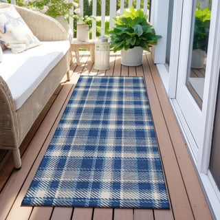 Piper Looms Chantille Plaid ACN563 Navy Area Rug