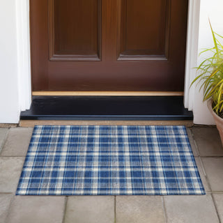 Piper Looms Chantille Plaid ACN563 Navy Area Rug