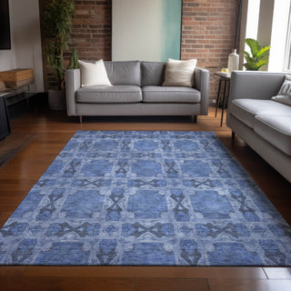 Piper Looms Chantille Panel ACN564 Denim Area Rug