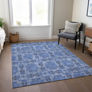 Piper Looms Chantille Panel ACN564 Denim Area Rug