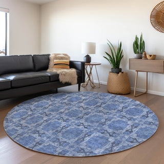 Piper Looms Chantille Panel ACN564 Denim Area Rug