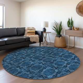 Piper Looms Chantille Panel ACN564 Navy Area Rug